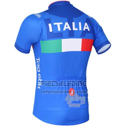 2016 Fietskleding Italie Wit en Blauw Korte Mouwen en Koersbroek